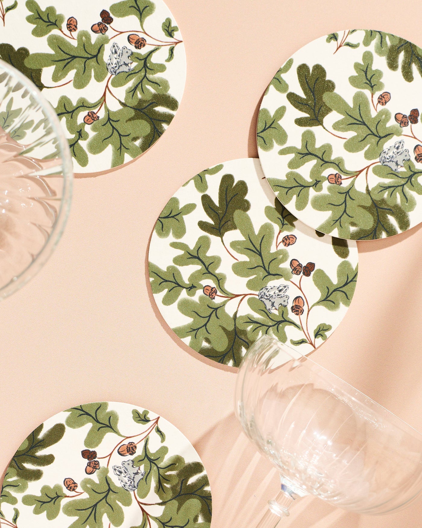 Oak Leaves & Acorns Coaster Set