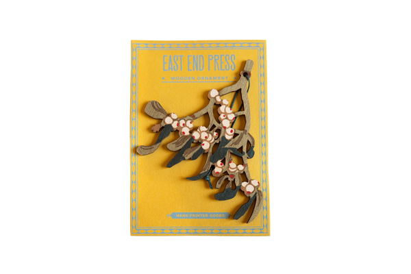 Mistletoe Wooden Ornament