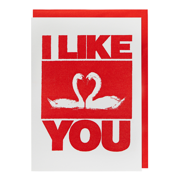 I Like You Swan Card