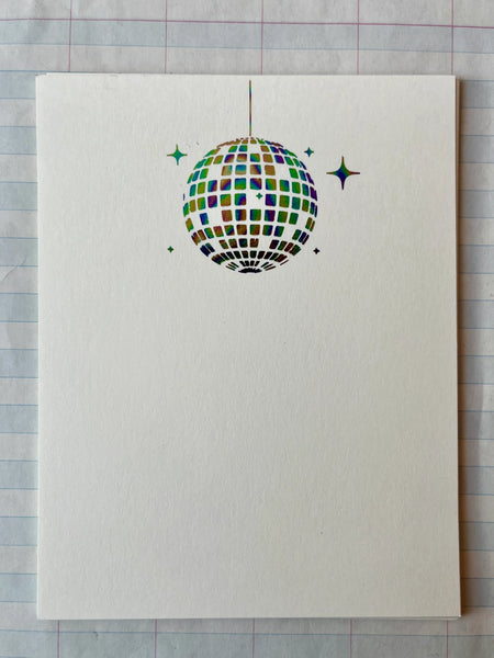 Disco Ball Foil Pressed Notecards