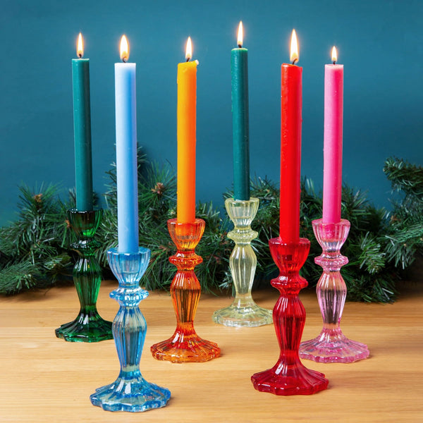 Colored Glass Candleholder