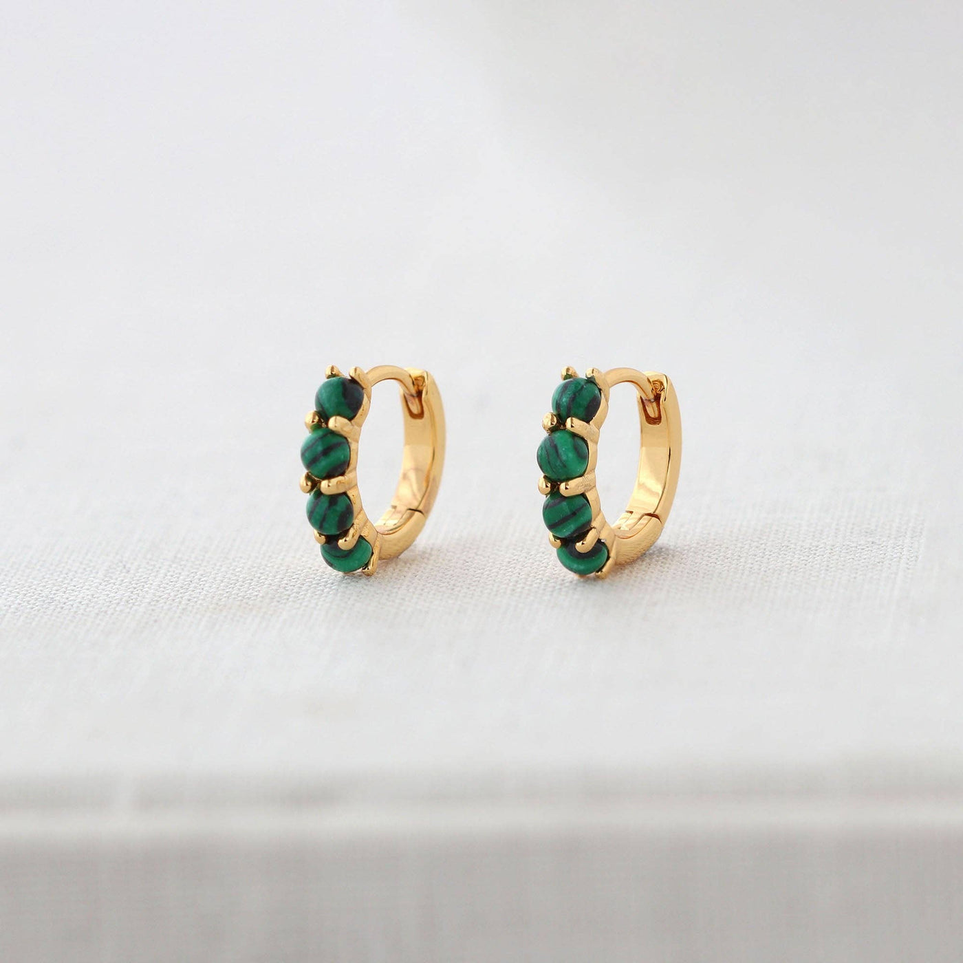 Malachite Huggie Earrings