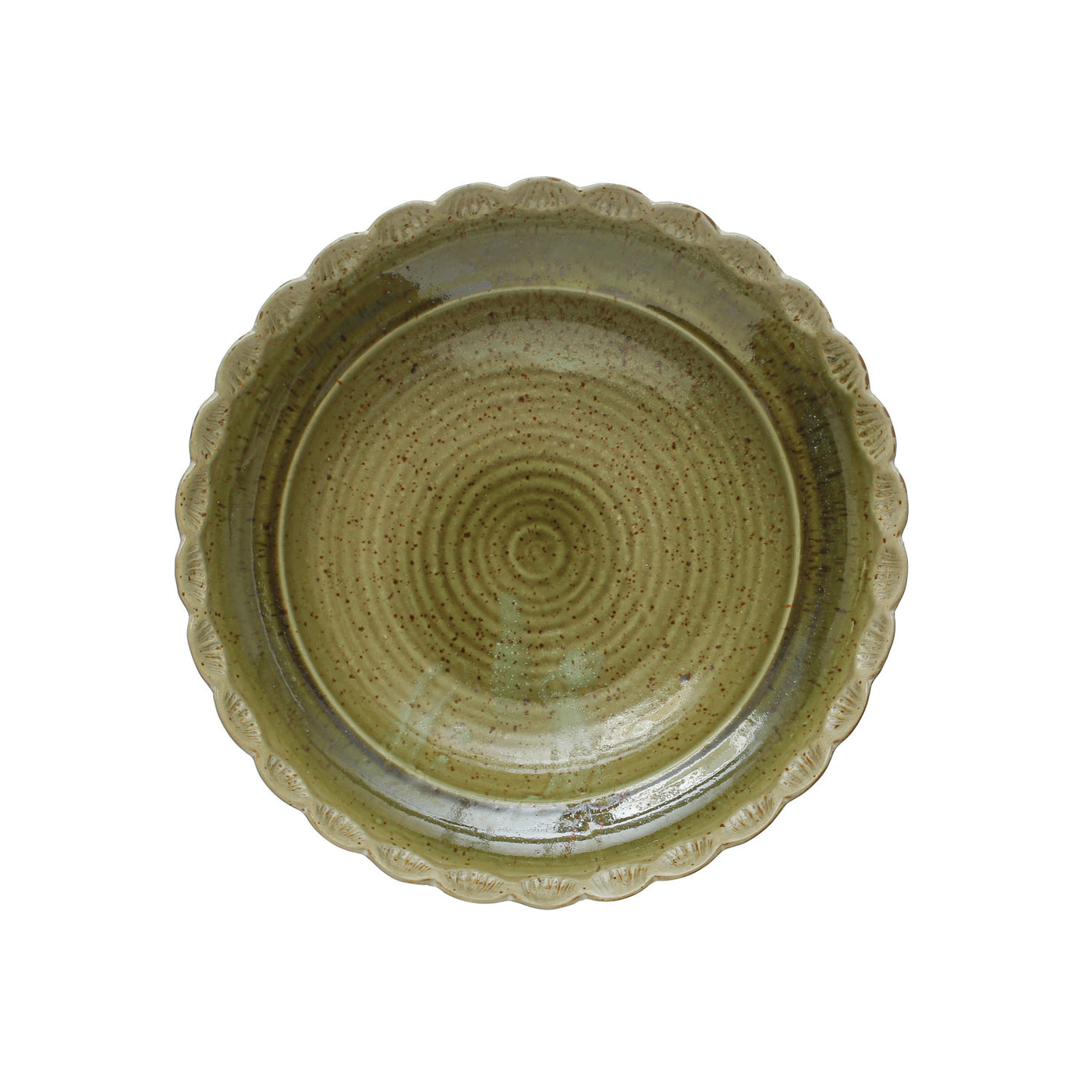 Stoneware Bowl with Scalloped Edge