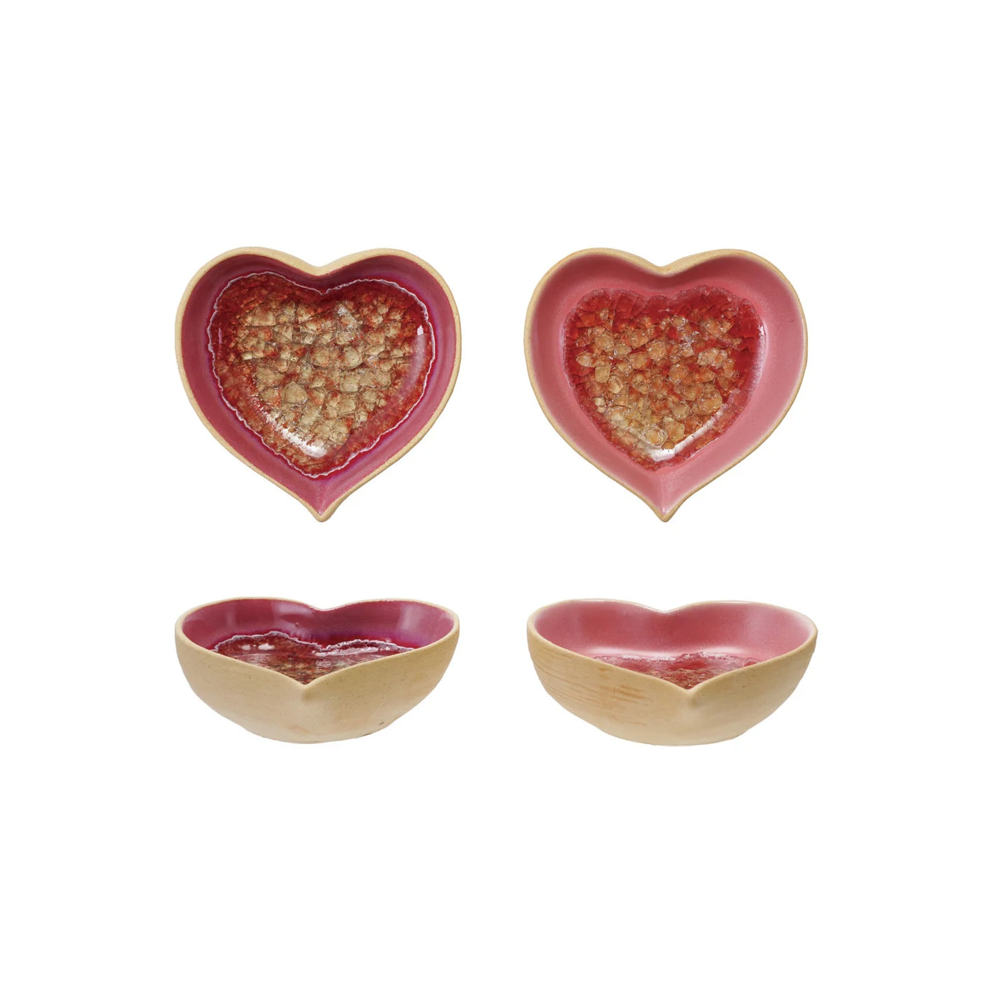 Crackle Glaze Heart-Shaped Dish