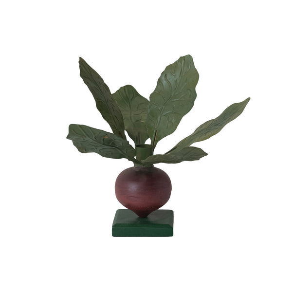 Toleware Beet-Shaped Candleholder