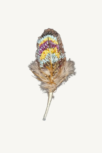 Dove Feather Beaded Pin