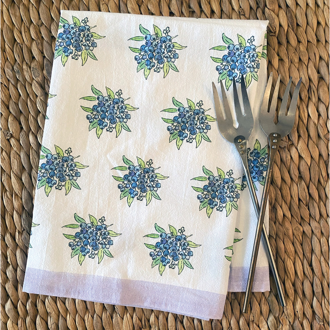 Wild Blueberries Tea Towel