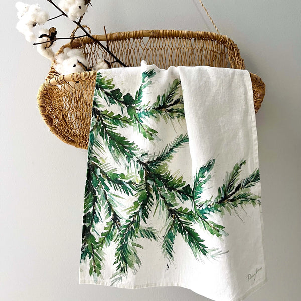 Pine Branches Tea Towel