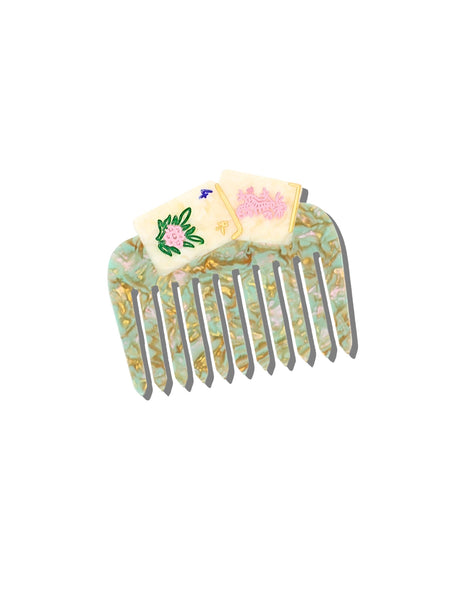 Flower Mahjong Pocket Comb