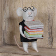 Felt Librarian Mouse Ornament
