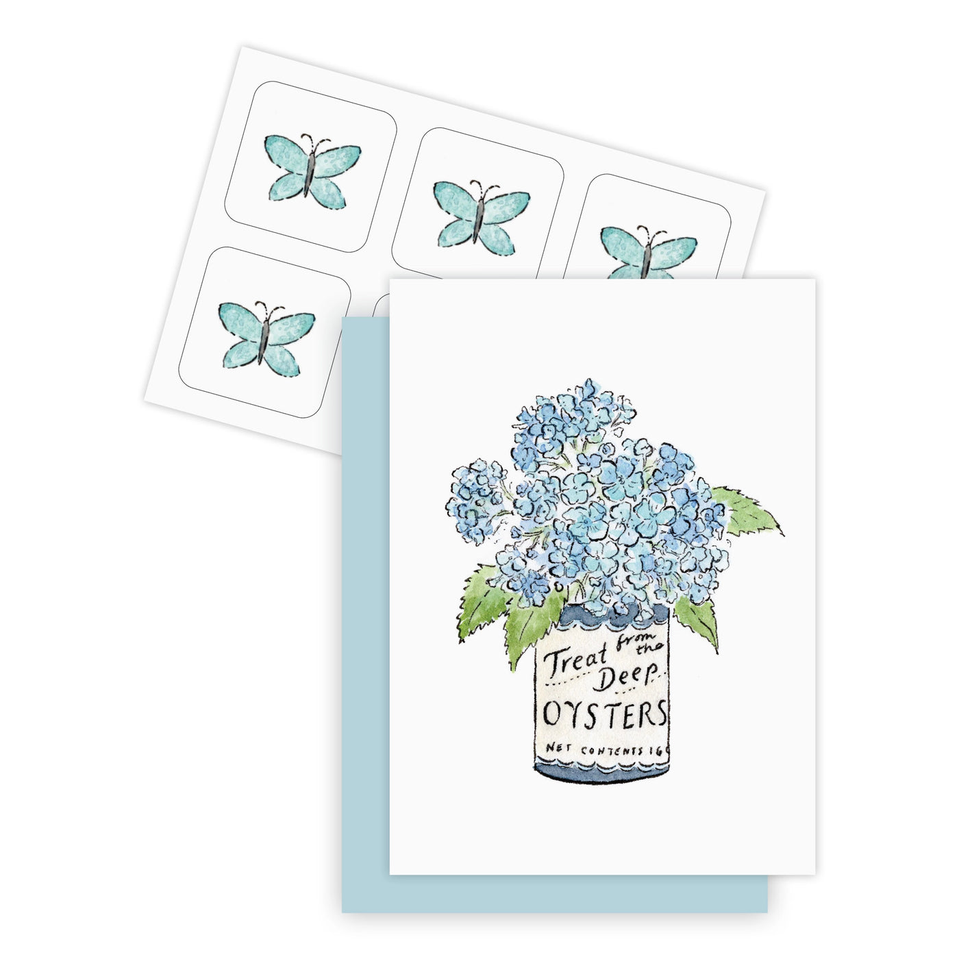 True Blues Hydrangea Mini Note Card Set