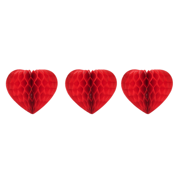Honeycomb Heart Set of Three