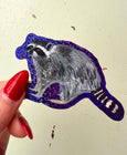 Glitter Raccoon Sticker