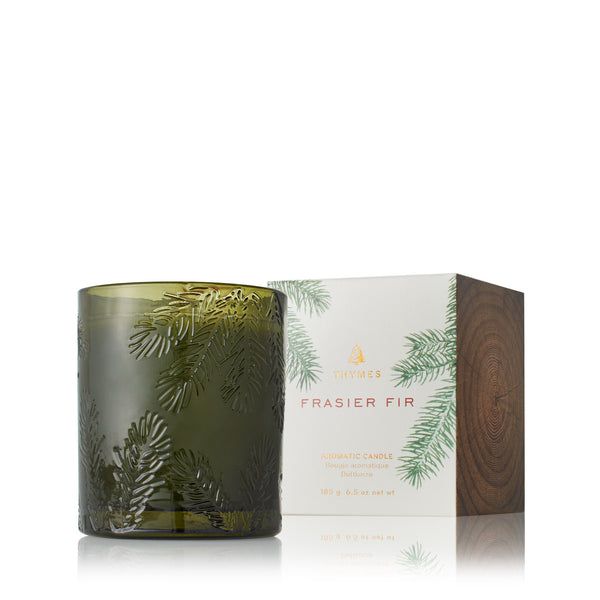 Frasier Fir Molded Green Glass Candle