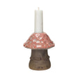 Stoneware Mushroom Taper Candleholder