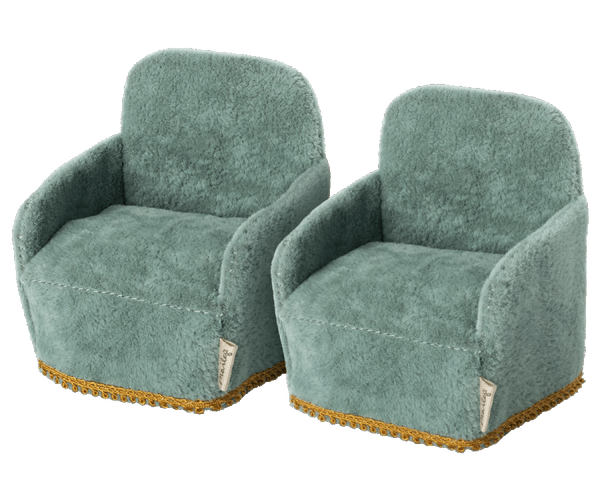 Blue Upholstered Chair Set