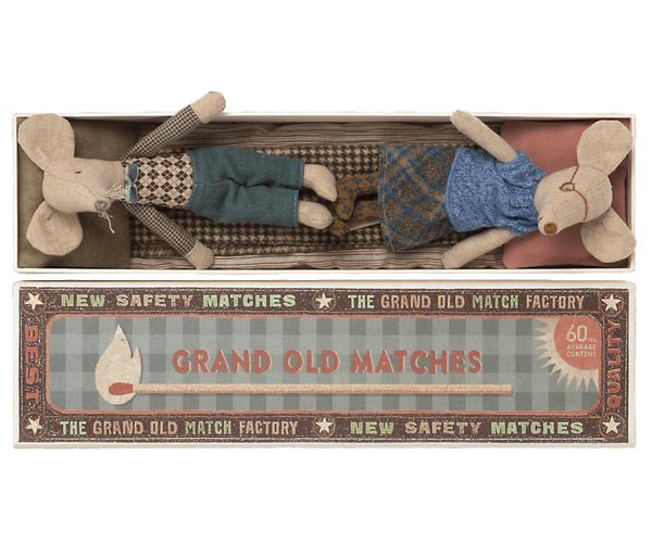 Grandma and Grandpa Mice in Matchbox