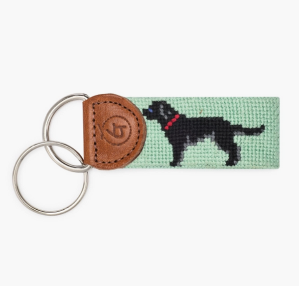 Black Lab Needlepoint Keychain