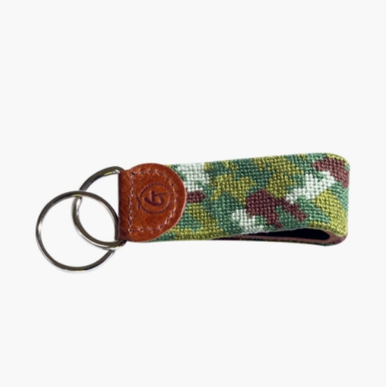 Camouflage Needlepoint Keychain