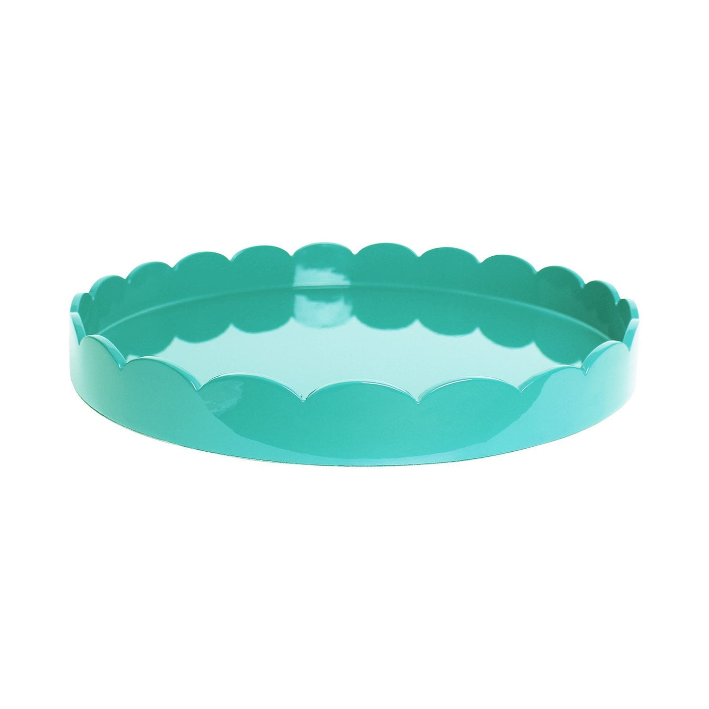 Round Scalloped Tray, Turquoise