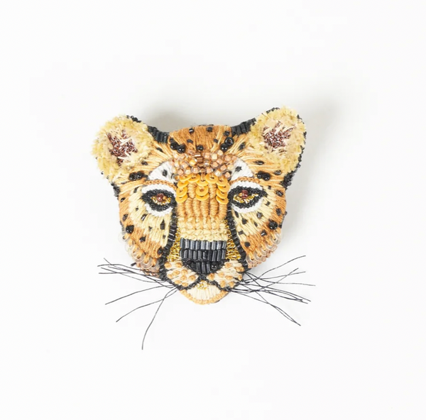 Cheetah Beaded Pin