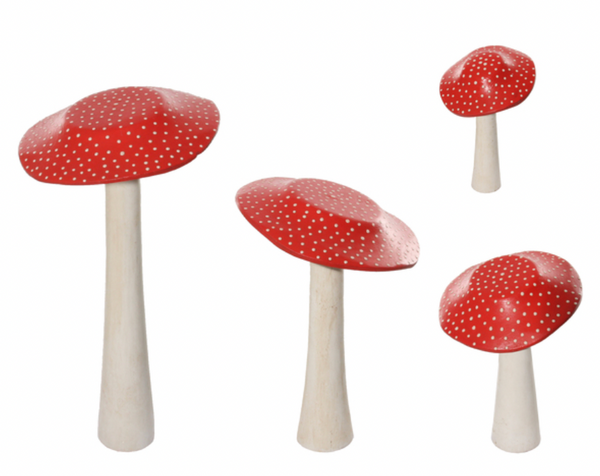 Hand-Painted Wooden Mushroom