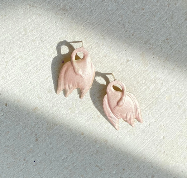 Little Blush Swan Earrings