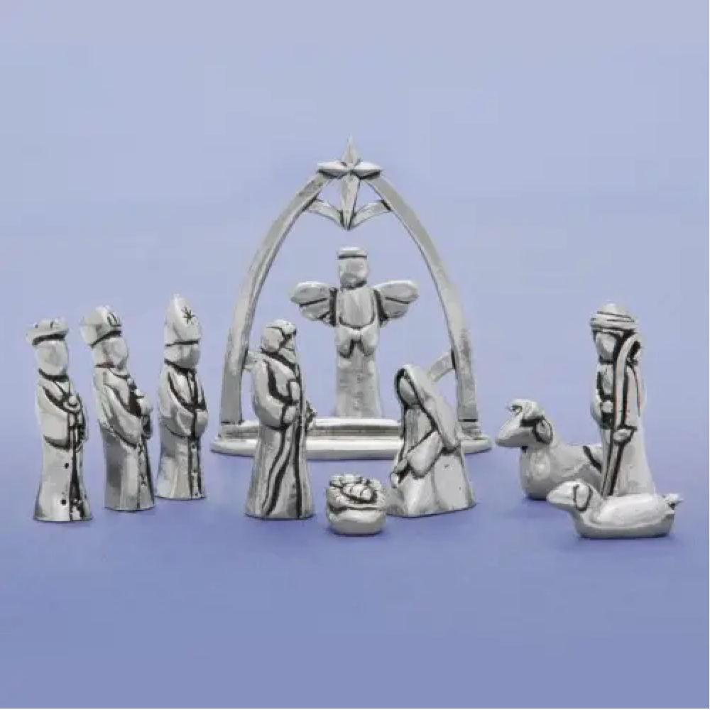 Pewter Nativity 11 Piece Set