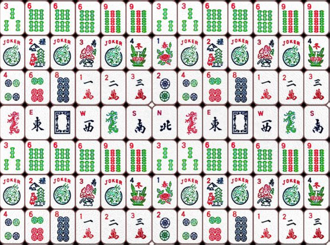 Colorful Mahjong Placemat