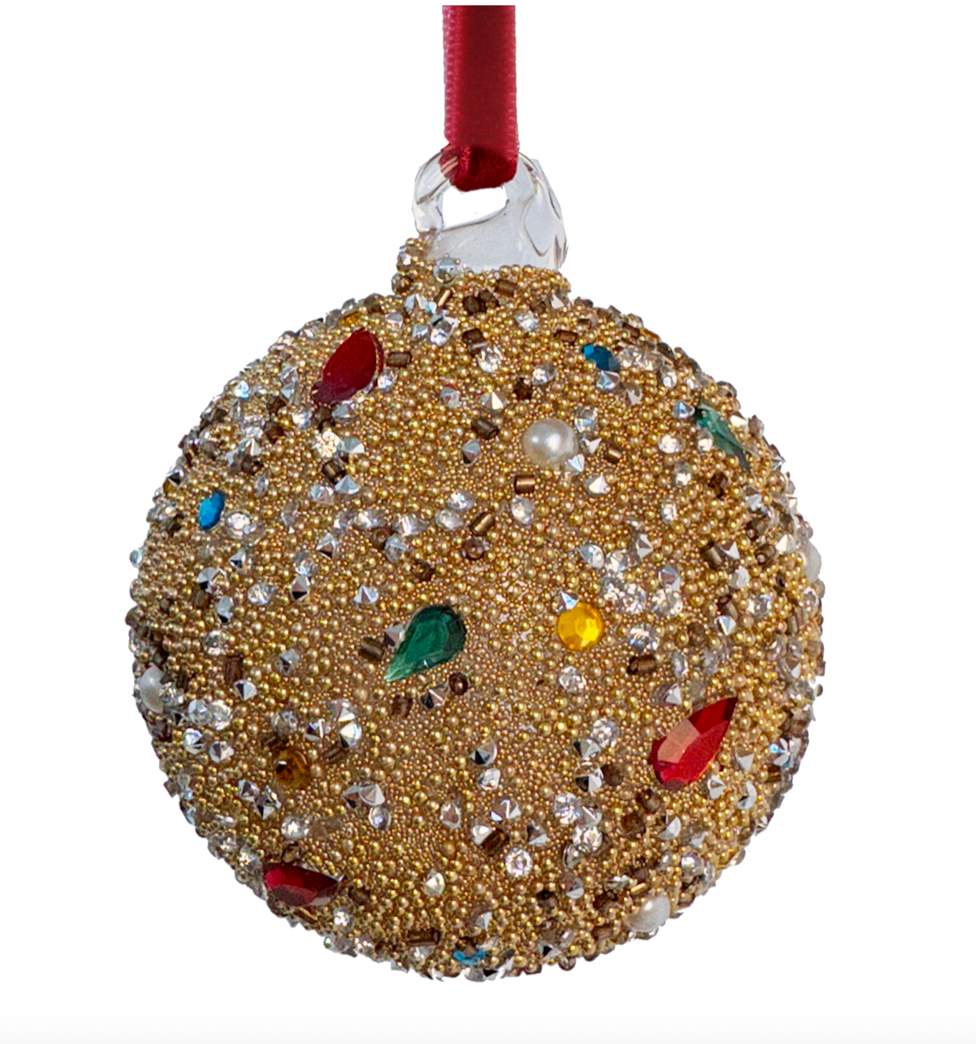 Bedazzled Glass Ball Ornament